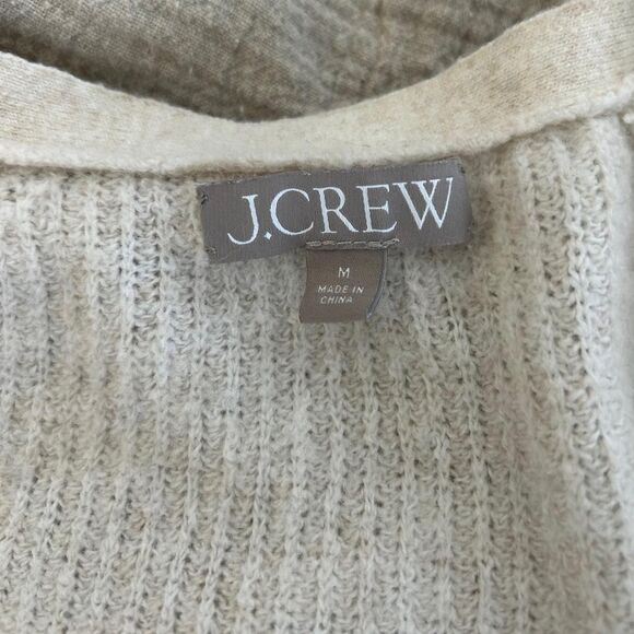 J Crew Supersoft Cropped Cable-knit Sweater Cardigan M Alpaca Blend Quiet Luxury - Picture 7 of 8
